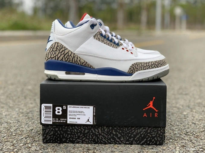 JORDAN LOOK 854262-106 BLUE AIR FIRST RETRO 3 NIKE TRUE AIR 0414